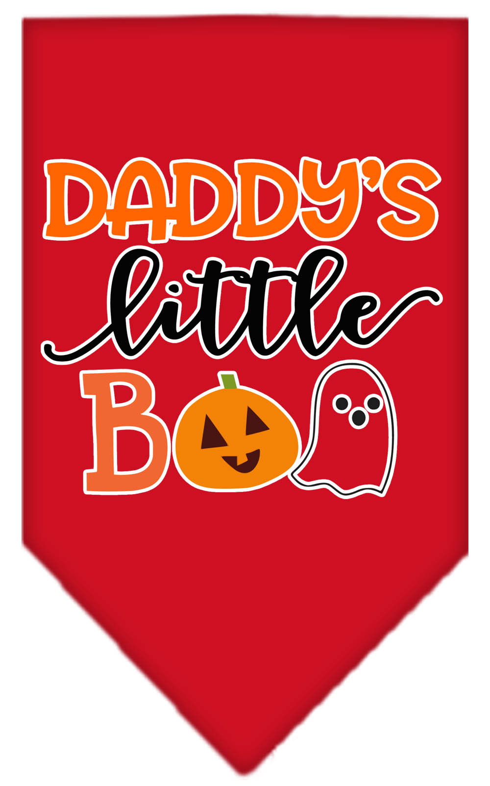 Daddy's Little Boo Screen Print Bandana Red Small